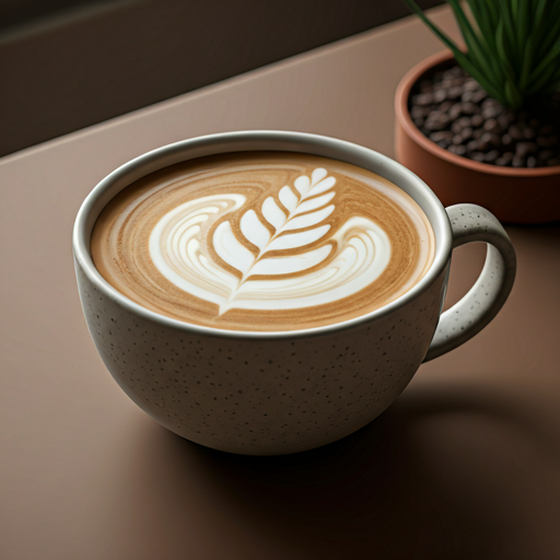 Signature Caffe Latte with leaf art